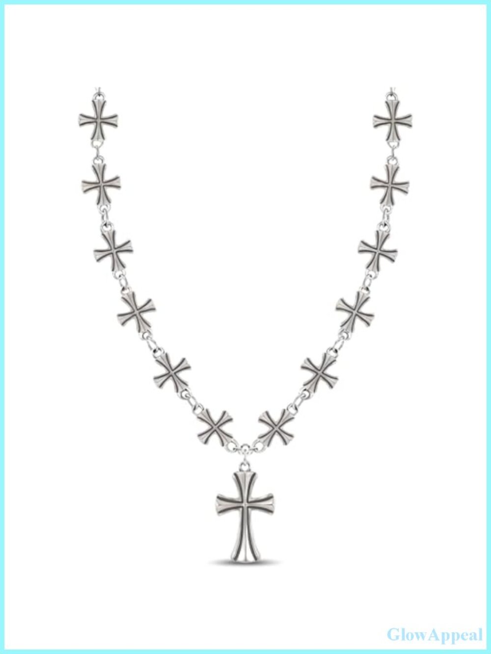Goth Cross Necklace Stainless Steel Pendant Punk Religious Jewelry